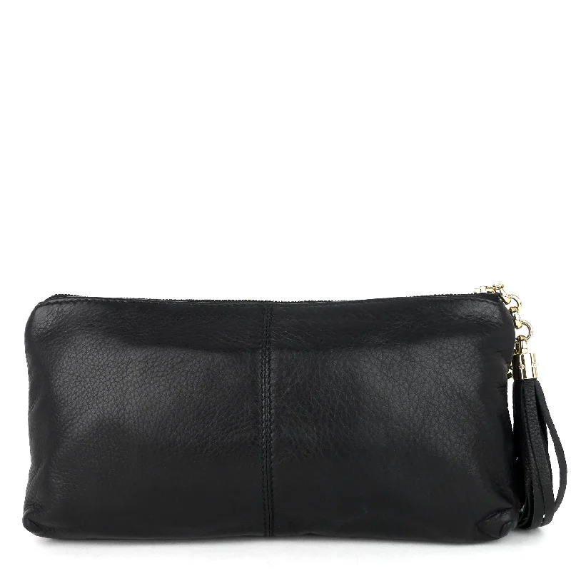 Sienna Tassel Leather Clutch Bag