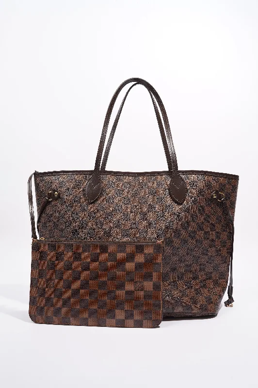 Louis Vuitton Womens Neverfull Bag Damier Ebene Canvas MM