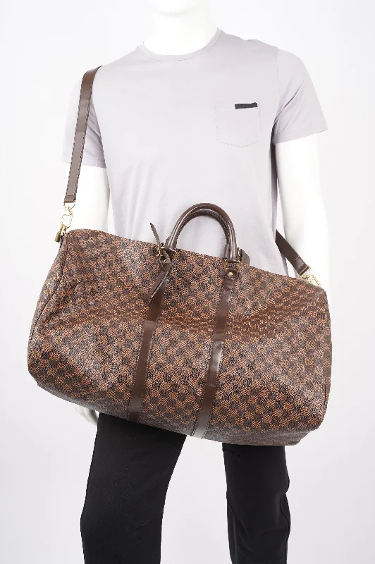 Louis Vuitton Womens Keepall Bandouliere Damier Ebene 55