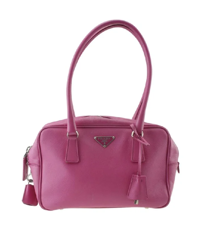 Prada Lux Bl0189 Saffiano Saffiano Pink Leather Tote