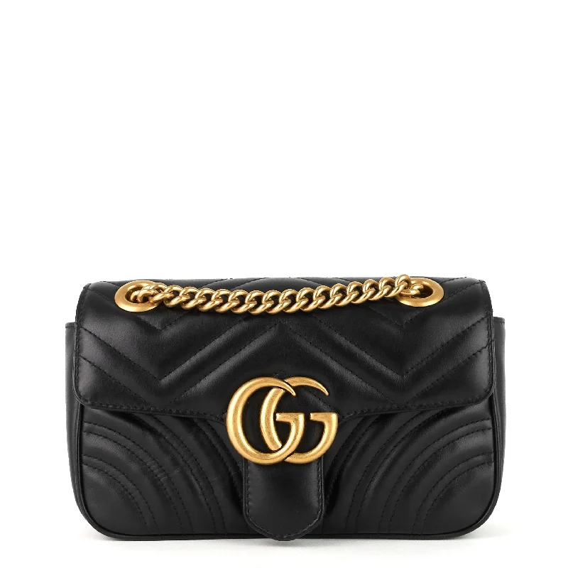 GG Marmont Mini Chevron Leather Bag