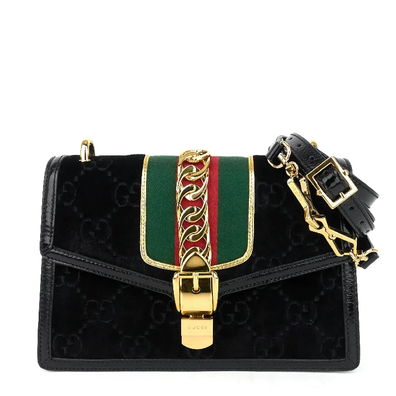 Sylvie Small Monogram Velvet Bag