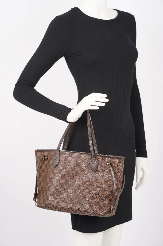 Louis Vuitton Womens Neverfull Damier Ebene Canvas PM