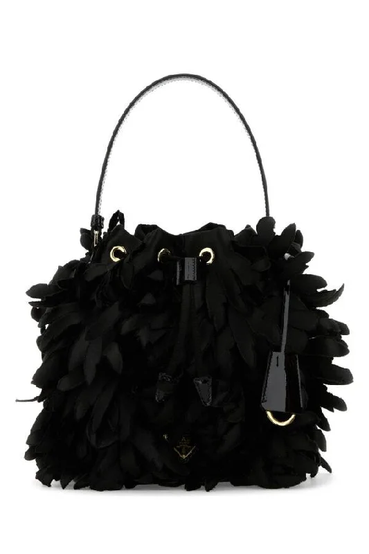 Prada Women Embellished Satin Mini Bucket Bag