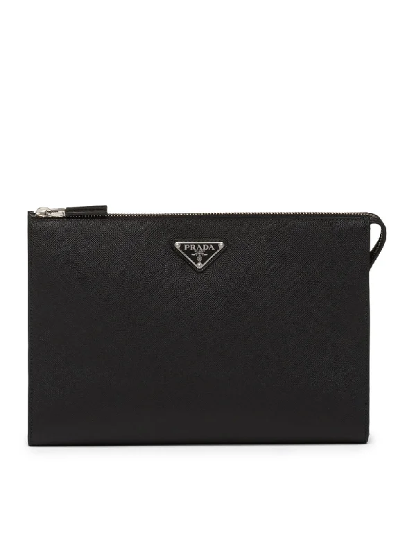 Prada Men Saffiano Leather Pouch