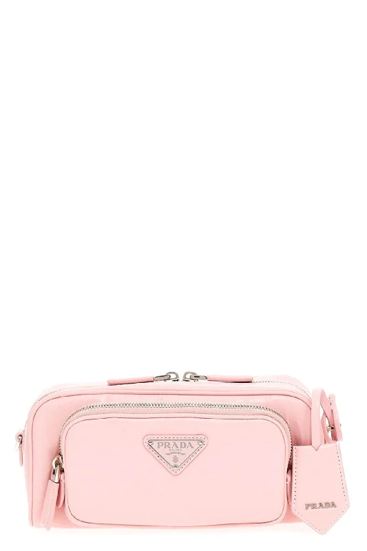 Prada Women Logo Antique Nappa Crossbody Bag