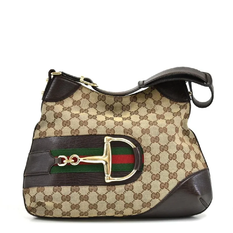 Hasler Monogram Canvas Horsebit Hobo Bag