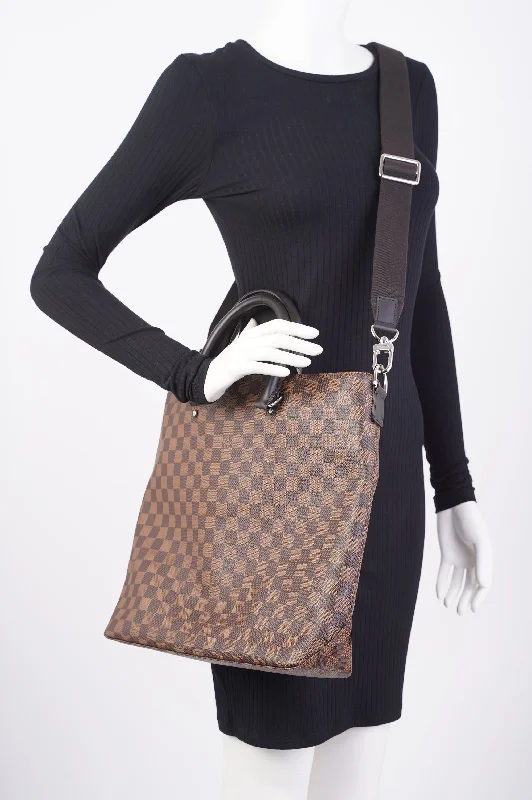 Louis Vuitton Womens Jake Tote Damier Ebene Canvas