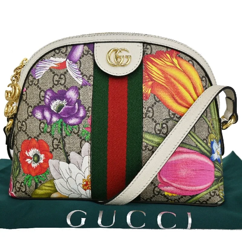 Gucci Gg Pattern Ophidia Flora Shoulder