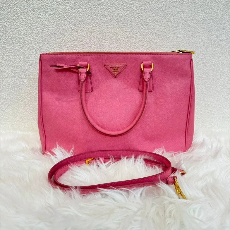 Prada Galleria Pink Calfskin Handbag Crossbody Medium