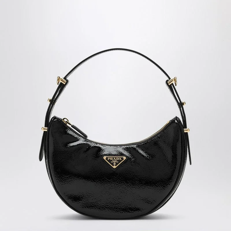 Prada Prada Arqué Black Bag In Naplak Patent Leather Women