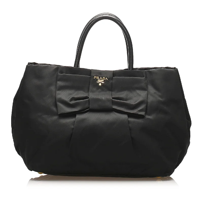 Prada Fiocco Bow Tessuto Tote Bag (SHG-13270)