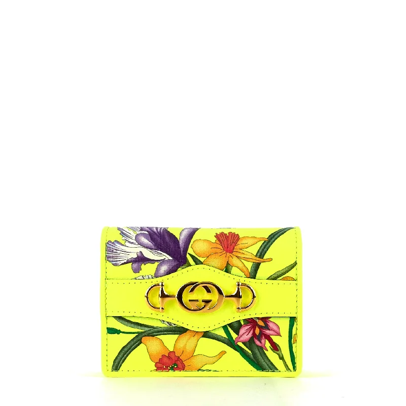 Flora Coated Canvas Flap Card Case