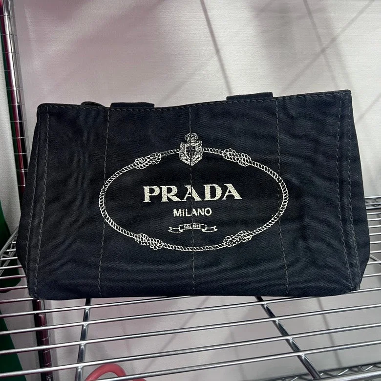 Prada Black Canvas Tote Bag