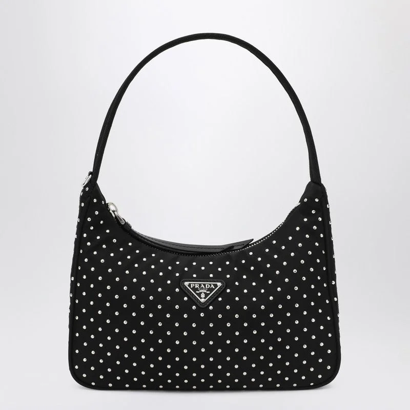 Prada Black Re-Edition Handbag With Studs Women