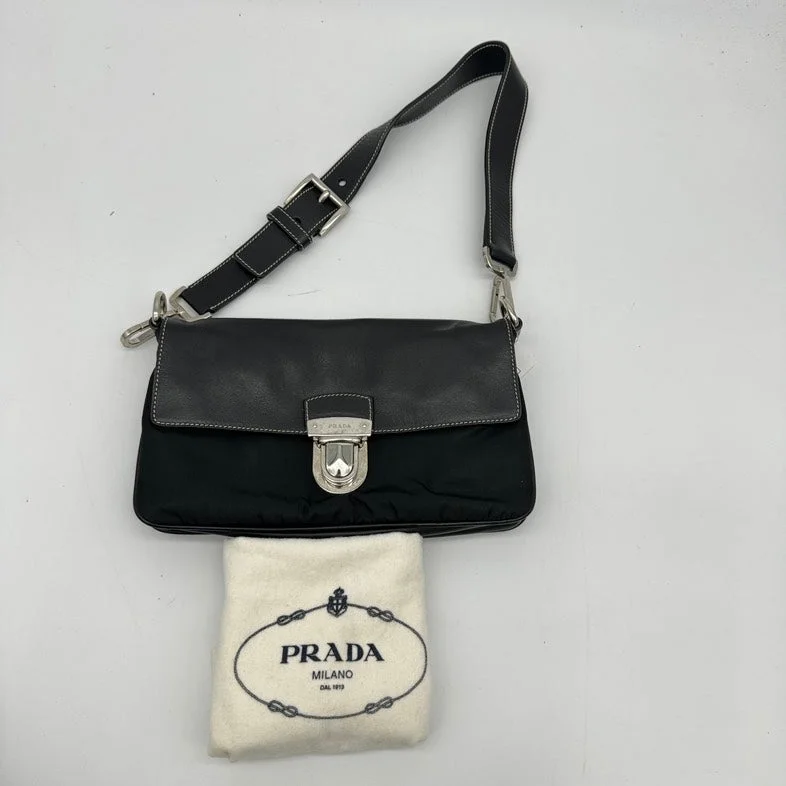 Prada Milano Black Leather Shoulder Bag Medium