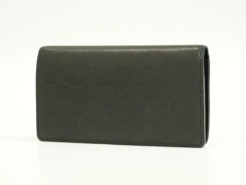 Louis Vuitton Black Leather Portefeuille Brazza wallet accessories