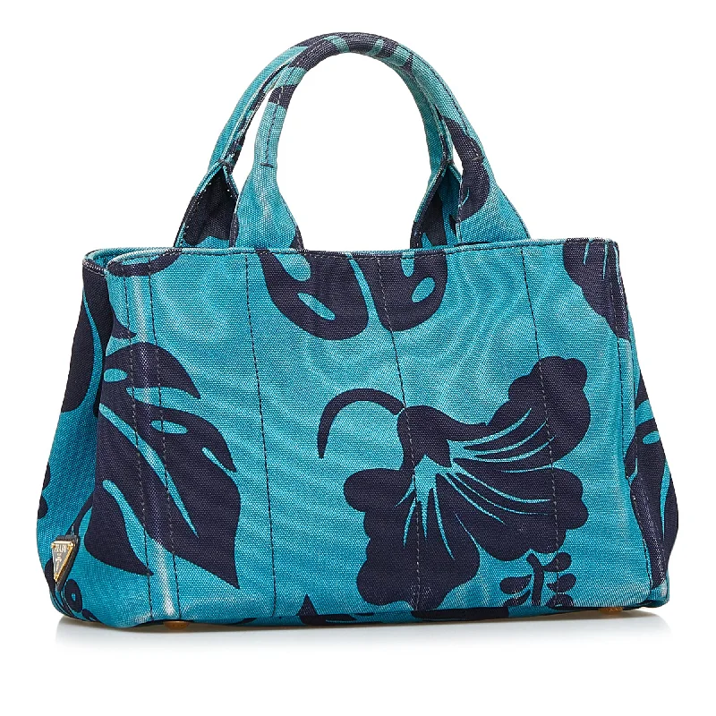 Prada Floral Print Canapa Satchel (SHG-3CbELS)