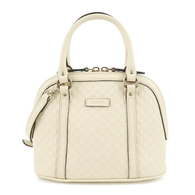 GUCCI Micro Guccissima Leather 2WAY Bag Hand Bag Ivory 449654