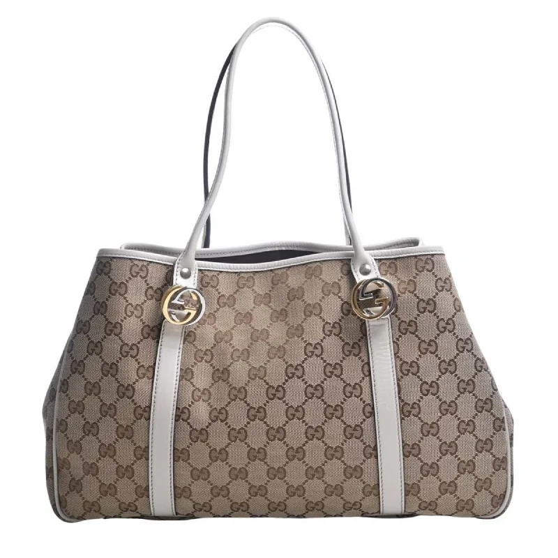 GUCCI GG Canvas Twins Tote Bag 232957 Beige/White Women's