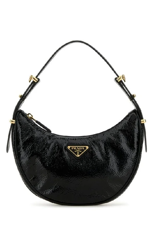 Prada Women Black Naplak Arquã¨ Handbag