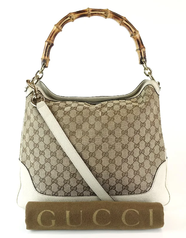 Diana Monogram Canvas Bamboo Handle Bag with Strap