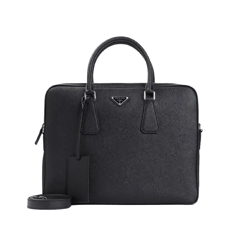 Prada Men Prada Saffiano Leather Briefcase