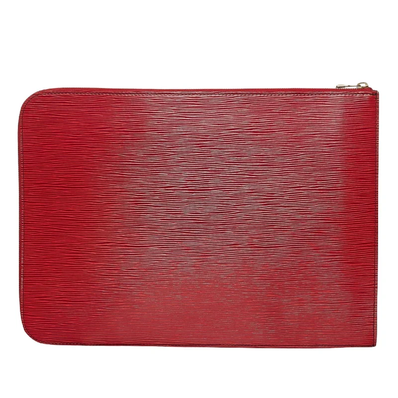 Louis Vuitton Red Leather Poche document clutch bag