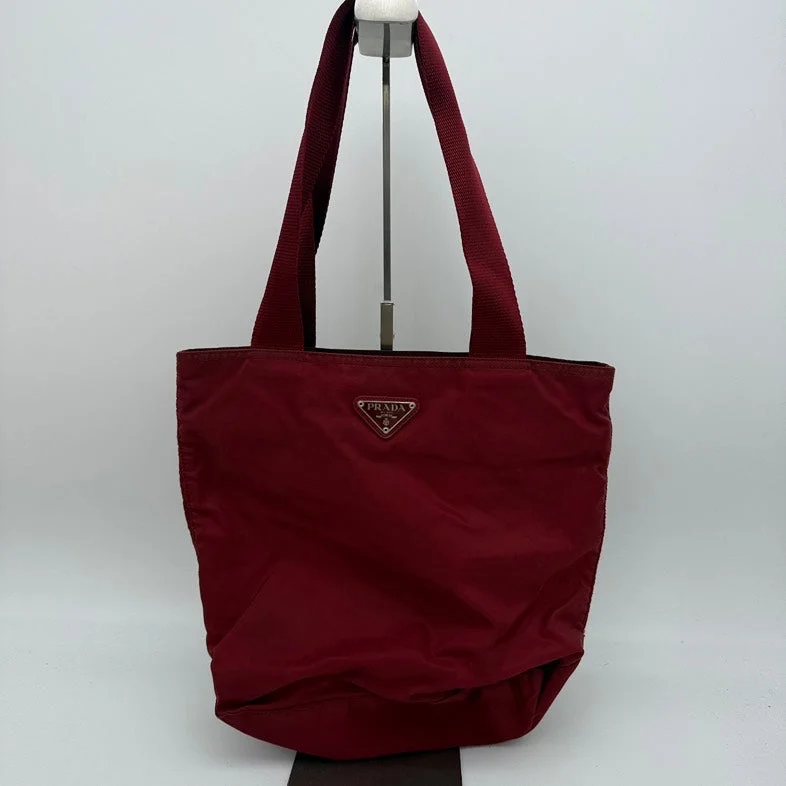 Prada Burgundy Nylon Tote Large