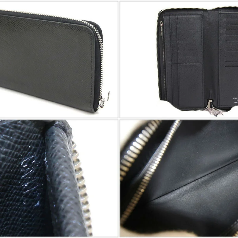 Louis Vuitton Black Leather Zippy Wallet Vertical wallet accessories