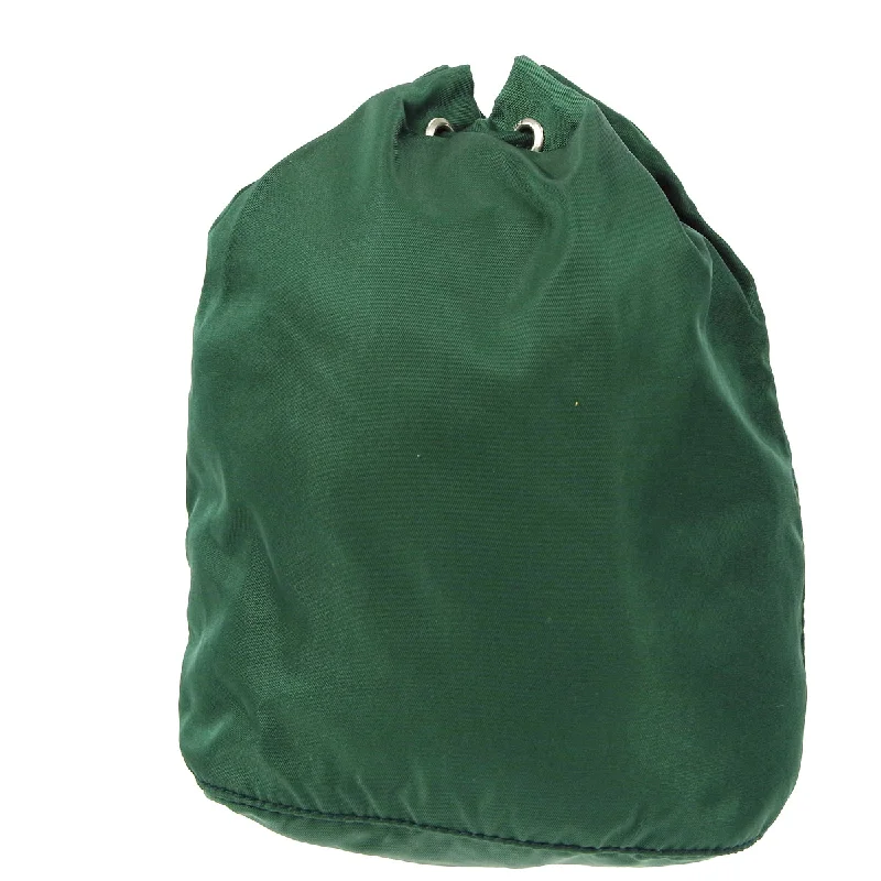 PRADA Drawstring Mini Pouch Green Nylon