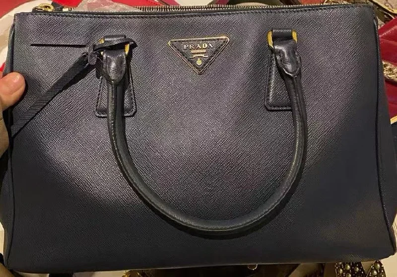 Prada Saffiano Black Leather Tote Bag Medium