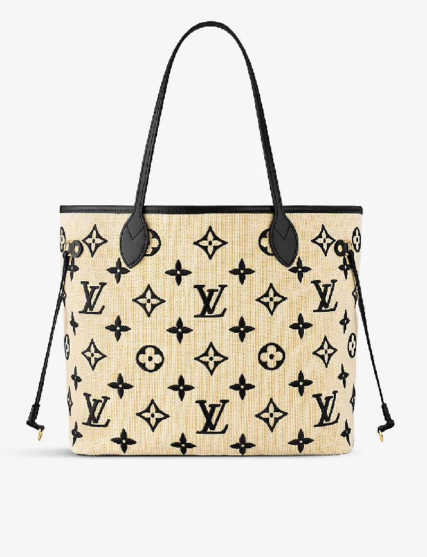 LOUIS VUITTON Neverfull leather and cotton-blend tote bag