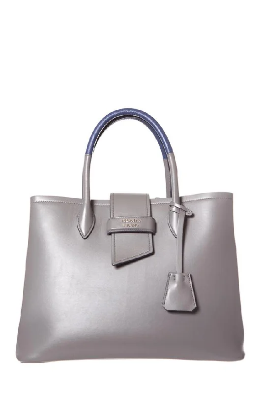 Prada Grey Leather Tote