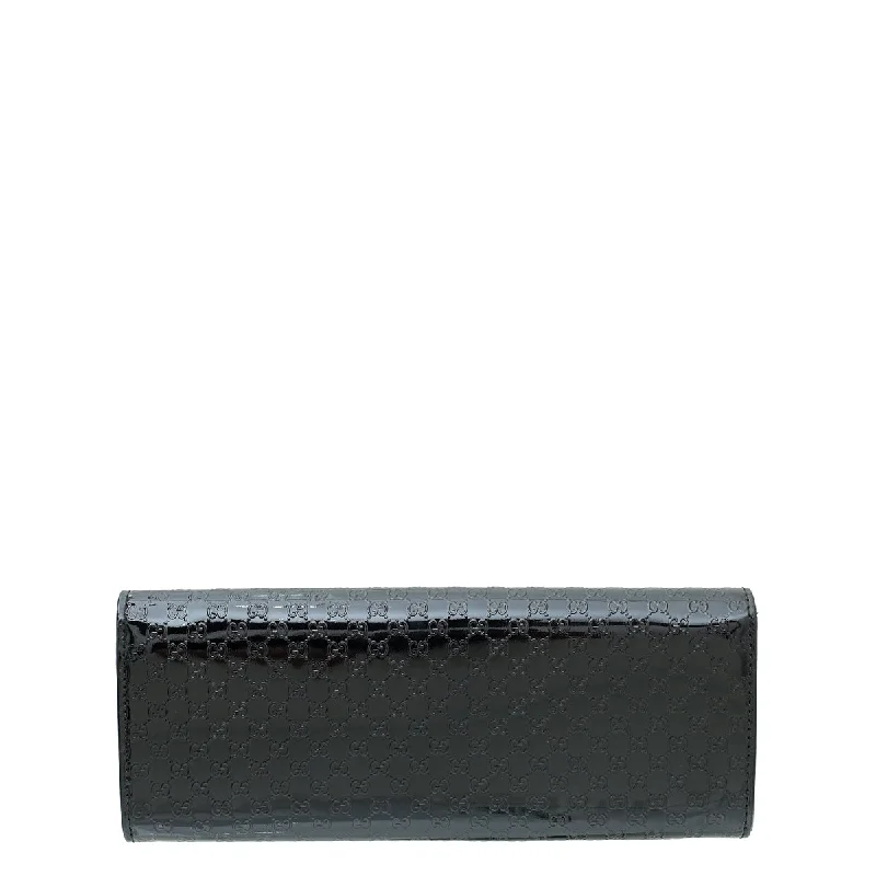 Gucci Black GG MicroGuccissima Broadway Clutch