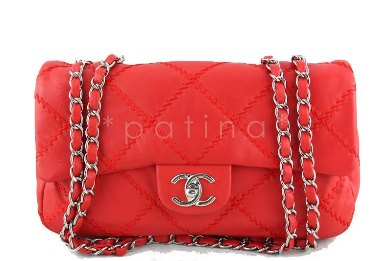 Chanel 10in. Vermillion Red 10in. Soft Ultimate Stitch Classic Flap Bag