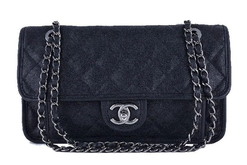 Chanel Black Caviar Classic French Riviera Flap Bag