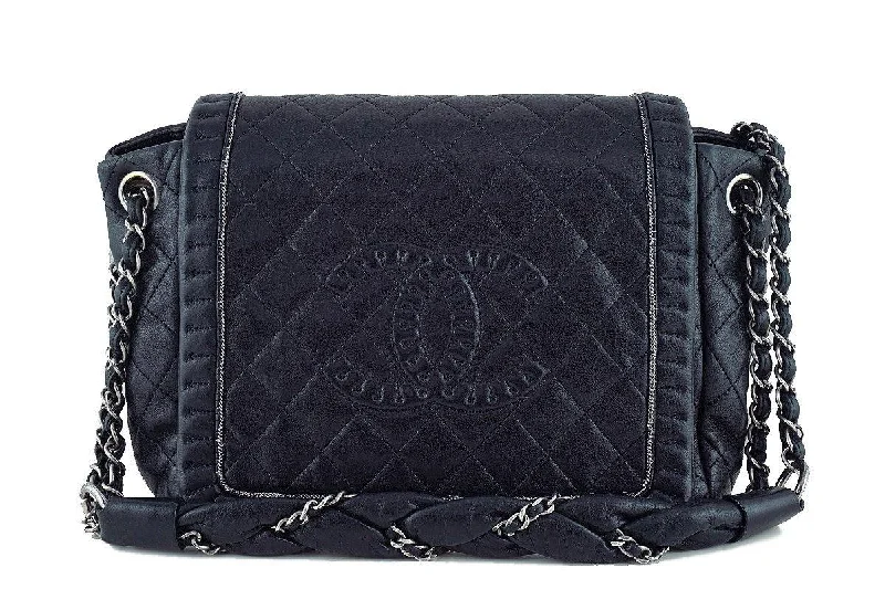 Chanel Black Istanbul Braided Chain Jumbo Flap Bag