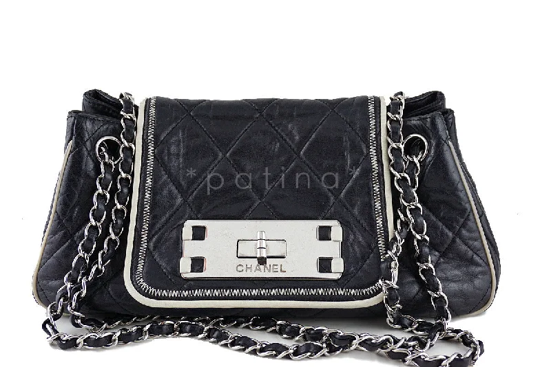 Chanel Black Jumbo Classic Flap Giant Reissue Lock East West Bag