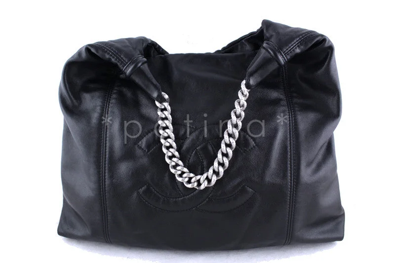 Chanel Black Large Soft Hobo Bag Chunky Chain, Rodeo Drive Bag