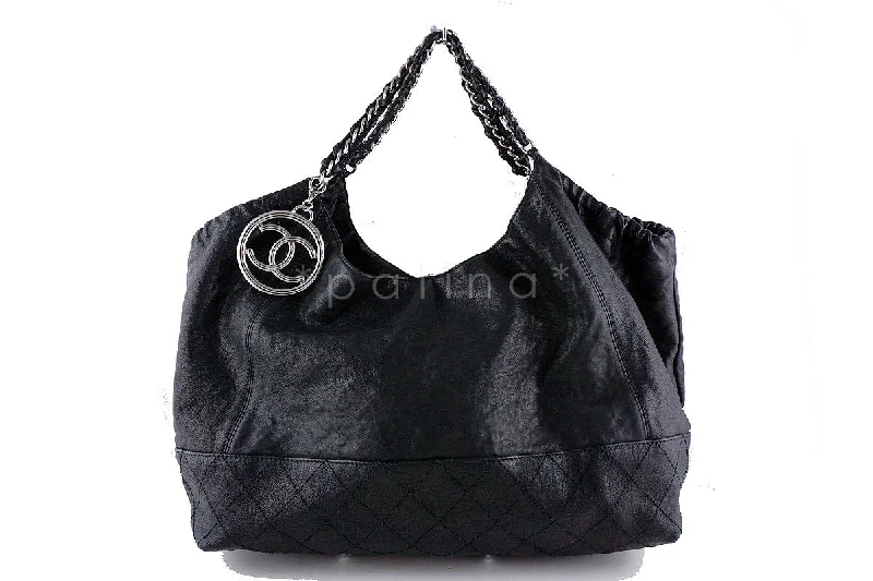 Chanel Black Luxury Modern Chain XL Coco Cabas Tote Bag