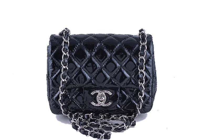 Chanel Mini Flap, Black Patent Square Classic 2.55 Bag