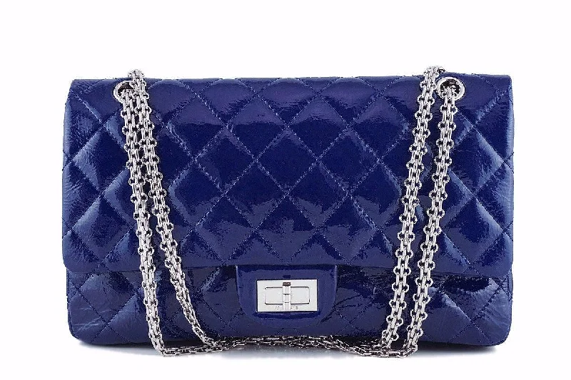 Chanel Blue Large Patent 227 Reissue Classic 2.55 Jumbo Flap Bag