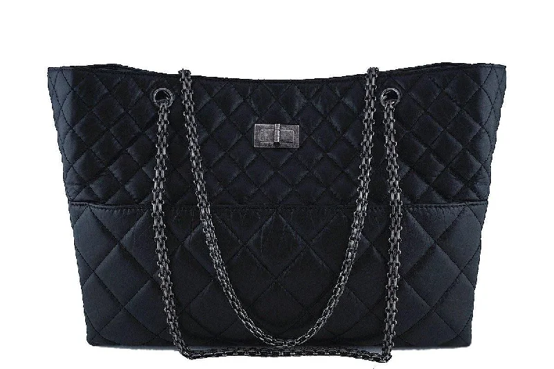 Chanel Classic Black Quilted Large Quilted Reissue Tote Bag