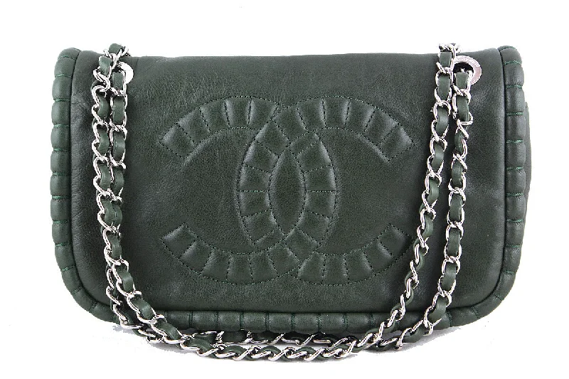 Chanel Forest Green Flap, On the Bund Logo Bag