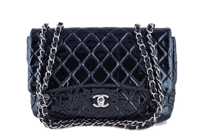 Chanel Jumbo Classic Flap, Black Soft Patent 2.55 Bag