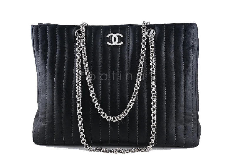 Chanel Luxe Black Lambskin Large Mademoiselle Bijoux Chain Tote Bag