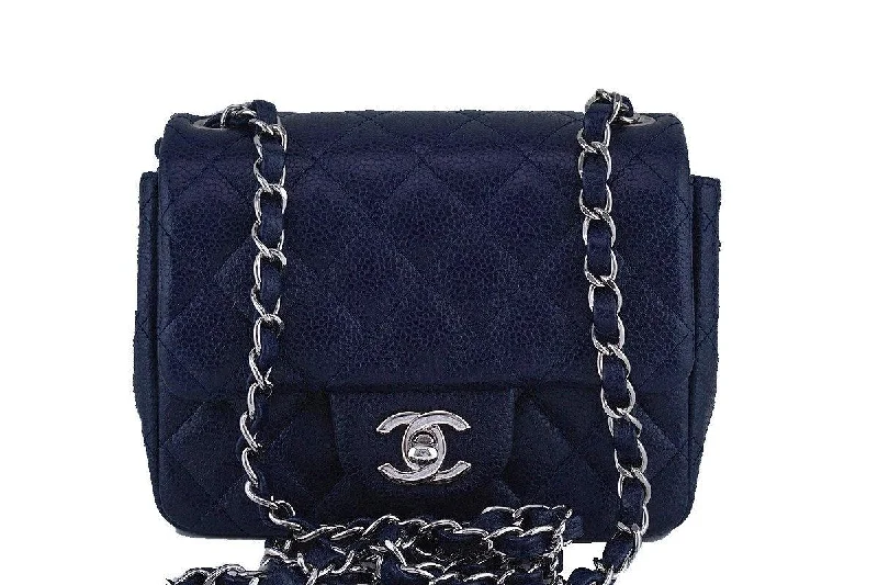 Chanel Navy Blue Caviar Classic Quilted Square Mini 2.55 Flap Bag