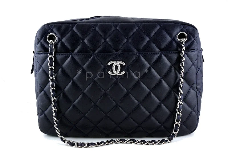 Chanel Navy Classic Large 2.55 Jumbo XL Maxi Camera Case Bag