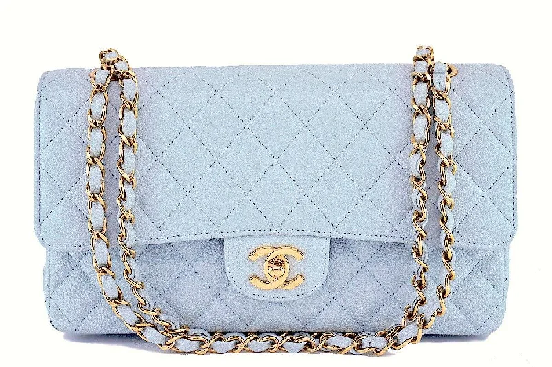 Chanel Pale Blue Caviar Medium Classic 2.55 Double Flap Bag GHW